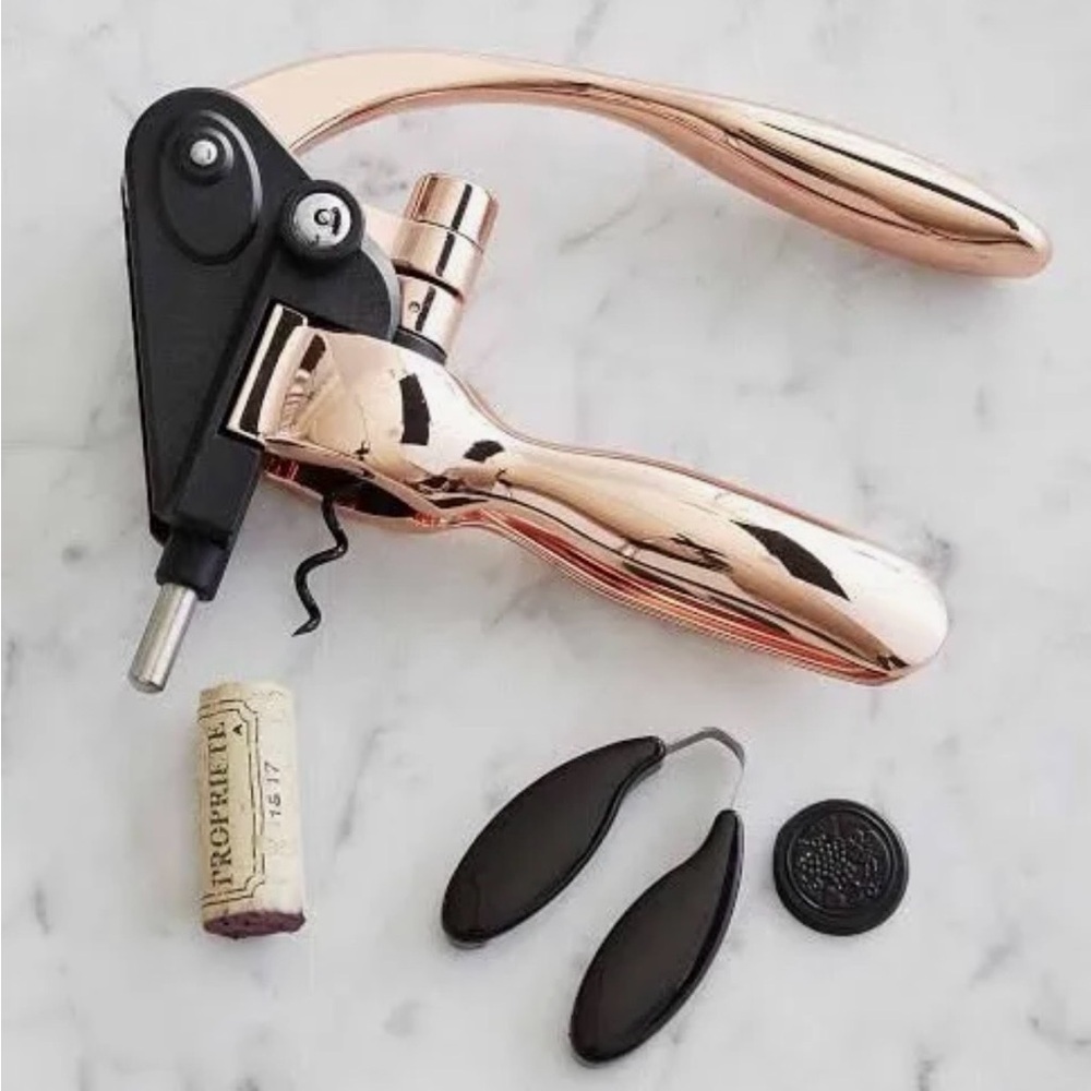 Williams Sonoma Copper Lever Corkscrew and Foil Cutter Set Brand New